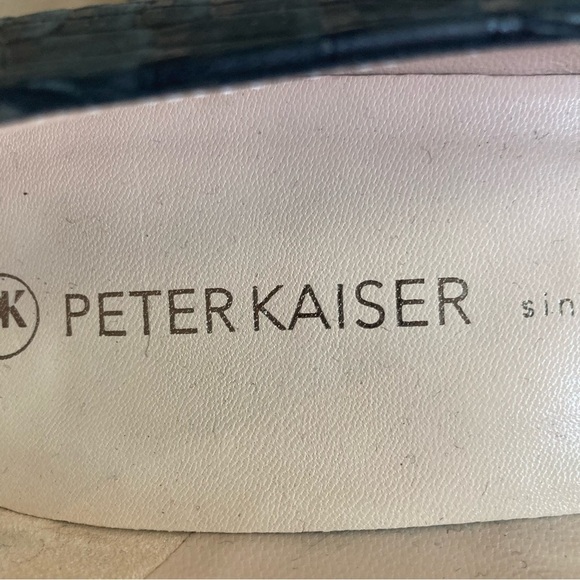 PETER KAISER Sz 7.5 UK Crocodile Style Pointy Toe Bow Short  Heel Leather Shoes - Picture 5 of 14